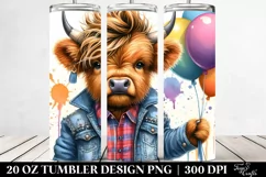 Expressive Baby Highland Cow 20 Oz Tumbler Product Image 2