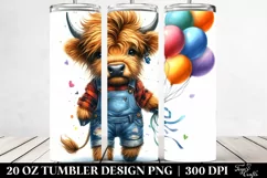 Expressive Baby Highland Cow 20 Oz Tumbler Product Image 2
