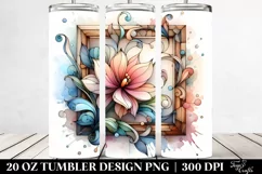 Abstract Magnolia Stained Watercolor | 20 oz Tumbler Product Image 2