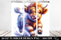Cute Highlandcow Running Happy | 20 oz Tumbler Product Image 2