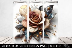Abstract Wooden Stained Rose | 20 Oz Tumbler Product Image 2