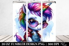 Vibrant Baby Unicorn with Cool Haircut 20 Oz Tumbler Product Image 2