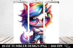 Vibrant Baby Unicorn with Cool Haircut 20 Oz Tumbler Product Image 2