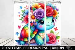 Vibrant Turtle Tumbler | 20 oz Tumbler Product Image 2