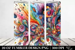 Vibrant Colorful Whimsical Drawing Tumbler Product Image 2
