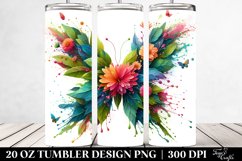 Vibrant Butterfly Plant Leaves Flowers. 20 Oz Tumbler Design Product Image 2