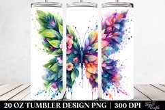 Vibrant Butterfly Plant Leaves Flowers. 20 Oz Tumbler Design Product Image 2