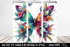 Vibrant Butterfly Plant Leaves Flowers. 20 Oz Tumbler Design Product Image 2