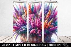 Vibrant Watercolor Basket Filed | 20 Oz Tumbler Product Image 2