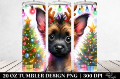Colorful Malinois with Reindeer Horns, Transparent 20 Oz Product Image 2