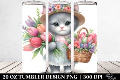 Watercolor Cute Baby Cat Tumbler Product Image 2