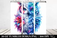 Vibrant Watercolor Ice Owl | 20 oz Tumbler Product Image 2