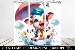 Cute Cow Jumping Excited | 20 oz Tumbler Product Image 2