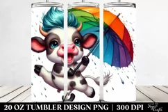 Cute Cow Jumping Excited | 20 oz Tumbler Product Image 2