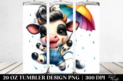Cute Cow Jumping Excited | 20 oz Tumbler Product Image 2