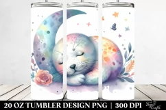 Colorful Sleeping Baby Seal Moon 20 oz Tumbler Product Image 2