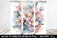 Abstract Glossy Gardenia Clipart, 20 Oz Tumbler Product Image 2