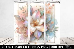 Abstract Glossy Gardenia Clipart, 20 Oz Tumbler Product Image 2