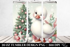 Retro Baby Swan with Christmas Tree, 20 Oz Tumbler Product Image 2