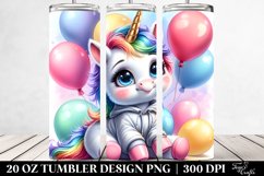 Watercolor Baby Unicorn Pose | 20 oz Tumbler Product Image 2
