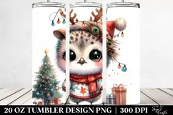 Colorful Peacock with Reindeer Horns, Transparent 20 Oz Product Image 2