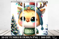Colorful Peacock with Reindeer Horns, Transparent 20 Oz Product Image 2
