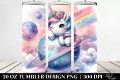 Cute Winking Unicorn | 20 Oz Tumbler Product Image 2
