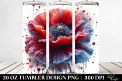 Vibrant Poppy Watercolor Design for Tumblers Product Image 2