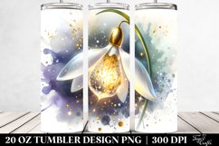 Shiny Snowdrop with Gold Details Tumbler Design Product Image 2