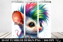 Vibrant Flower Aggressive Mouse 20 Oz Tumbler Product Image 2