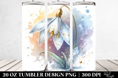 Golden Snowdrop Watercolor Tumbler Design Product Image 2