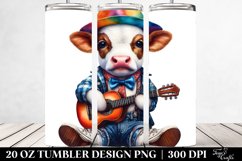 Colorful Baby Cow Musician's Outfit. 20 Oz Tumbler Design Product Image 2