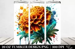Shiny Marigold Watercolor Tumbler Design Product Image 2