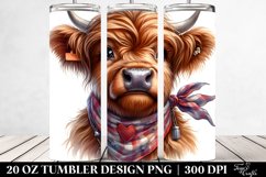 Enthusiastic Highland Cow Portrait | 20 Oz Tumbler Product Image 2