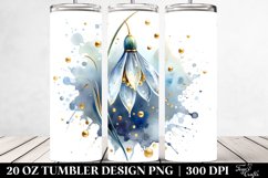 Snowdrop with Golden Insertions Tumbler Design Product Image 2