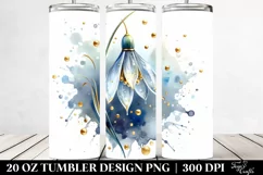 Snowdrop with Golden Insertions Tumbler Design Product Image 2