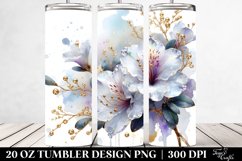 Golden Azalea Watercolor Tumbler Design Product Image 2