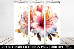 Azalea with Gold Details Tumbler Design Product Image 2