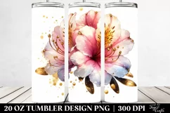Azalea with Gold Details Tumbler Design Product Image 2
