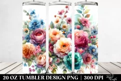 Colorful Flower Watercolor Tumbler Design Product Image 2