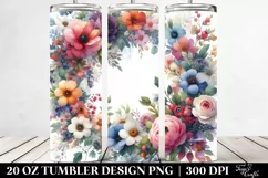Colorful Flower Watercolor Tumbler Design Product Image 2