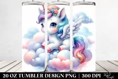 Cute Baby Unicorn from Cloud Sublimation Clipart Product Image 2