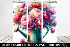 Vibrant Watercolor Watering Can | 20 Oz Tumbler Product Image 2