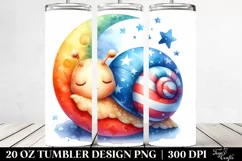 Cute Baby Snail Sleeping on Moon | 20 Oz Tumbler Product Image 2