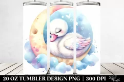 Baby Swan Sleeping on the Moon | 20 oz Tumbler Product Image 2