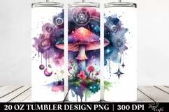 Vibrant Magical Celestial Mushroom 20 Oz Tumbler Product Image 2