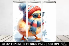 Cool Looking Chicken in Winter Clothes 20 Oz Tumbler Product Image 2