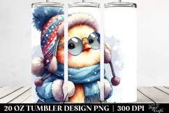 Cute Chicken in Winter Clothes Clipart Product Image 2