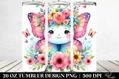 Colorful Butterfly with Flower Crown, 20 Oz Tumbler Product Image 2
