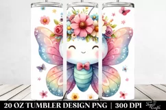 Colorful Butterfly with Flower Crown, 20 Oz Tumbler Product Image 2